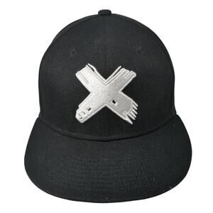 X Snapback Hat Black One Size Adjustable Embroidered 6 Panel Quanhaigou